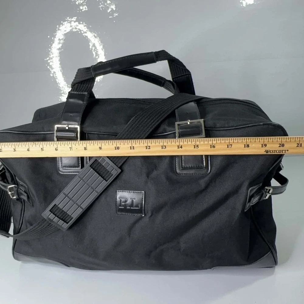 Ralph Lauren RL Black Large Duffle Weekender Travel Bag 24